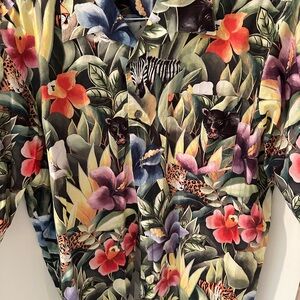Tropical Jungle Print Men's Casual Button Down Shirt